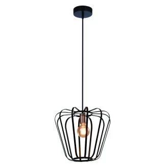 CANDELLUX 31-78483 JONAS LAMPA WISZĄCA ZŁOTY 1X40W E27 KLOSZ CZARNY