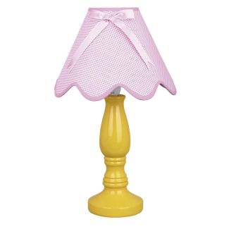 CANDELLUX 41-84354 LOLA LAMPKA GABINETOWA ŻÓŁTA 1X40W E14 ABAŻUR RÓŻOWY