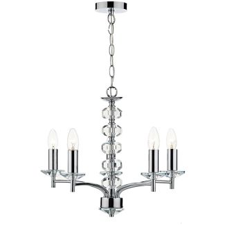 DAR OLE0550 OLEANA 5LT PENDANT POL CHR CRYSTAL