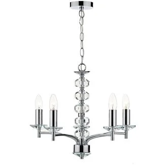 DAR OLE0550 OLEANA 5LT PENDANT POL CHR CRYSTAL