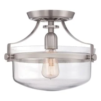 ELSTEAD Penn Station QZ-PENN-STATION-F-BN 1 Light Semi Flush - Brushed Nickel
