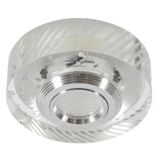 CANDELLUX 2228815 SS-33 AL/TR 3W LED COB 230V OPR. STROP. STAŁA OKRĄGŁA SZKŁO TRANSPARENTNE