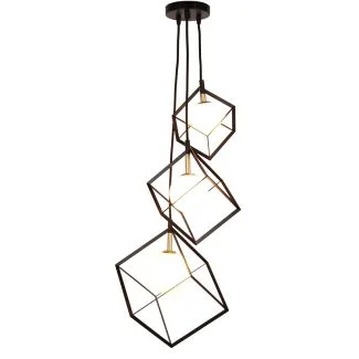 CANDELLUX 50103047 LAMPA WISZACA WEERT 3 CZARNY ZŁOTY 120x20x28