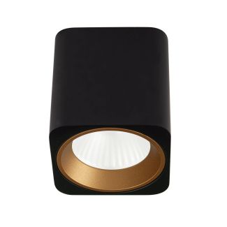 MAXLIGHT C0212 LAMPA SUFITOWA TUB KWADRAT CZARNY + PIERŚCIEŃ OZDOBNY ZŁOTY RC0155/C0156 GOLD