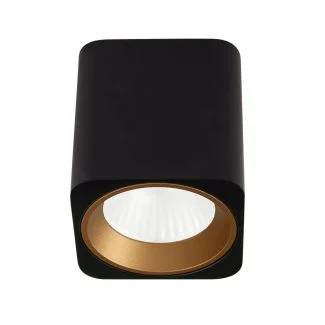 MAXLIGHT C0212 LAMPA SUFITOWA TUB KWADRAT CZARNY + PIERŚCIEŃ OZDOBNY ZŁOTY RC0155/C0156 GOLD