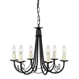 ELSTEAD MINSTER MN6 BLACK 6Lt Chandelier/Semi-Flush