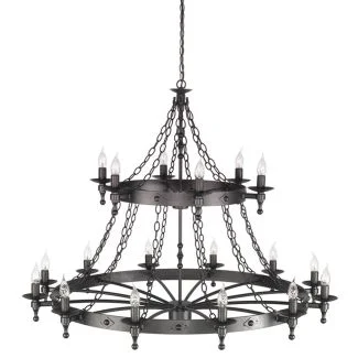 ELSTEAD WARWICK WR18 GRAPHITE 18Lt Chandelier