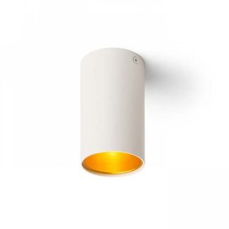RENDL R12745 TUBA sufitowa matowy biały/złota 230V GU10 35W