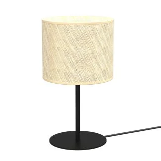 LUMINEX 5284 oprawa przenośna Rattan lampa stołowa czarny ecru