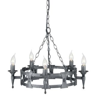 ELSTEAD SAXON SAX5 BLK/SIL 5Lt Chandelier
