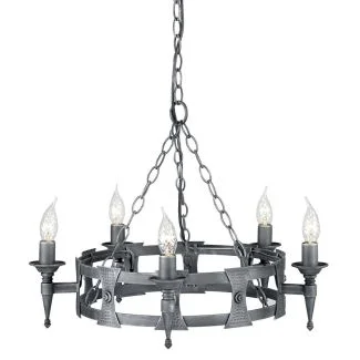 ELSTEAD SAXON SAX5 BLK/SIL 5Lt Chandelier