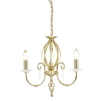 ELSTEAD AEGEAN AG3 POL BRASS 3Lt Chandelier/Semi-Flush