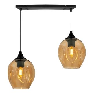 CANDELLUX 32-00590 ASPA LAMPA WISZĄCA CZARNY 2X40W E27 KLOSZ BRĄZOWY