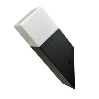 POLUX 307316 Kinkiet ogrodowy aluminiowy New York GLA505QU1GFSMSK 1xE27 skośny