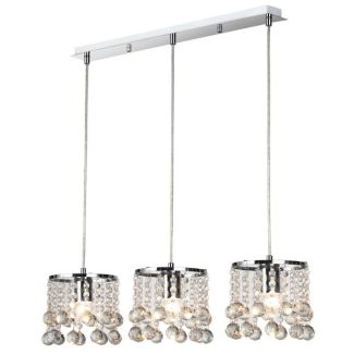 REALITY 327733-06 London crystal - lampa wisząca 3 płomienna chrom