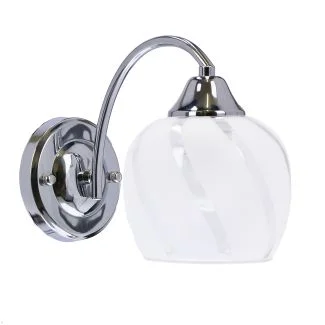 CANDELLUX 21-09449 PREGO LAMPA KINKIET CHROMOWY 1X40W E27 KLOSZ BEZBARWNY