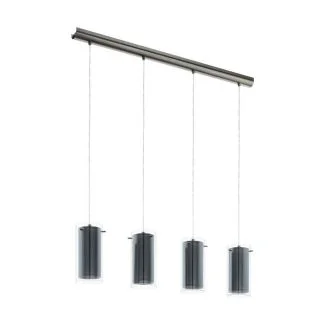 EGLO 99287 LAMPA PINTO TEXTIL OPRAWA WISZĄCA HL/4 E27 NICKEL-M/GRAU/KLARPINTO TEXTIL