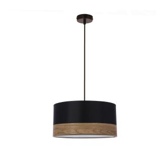 CANDELLUX 31-17598 PORTO LAMPA WISZĄCA CZARNY 1X60W E27 ABAŻUR CZARNY+BRĄZOWY
