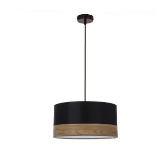 CANDELLUX 31-17598 PORTO LAMPA WISZĄCA CZARNY 1X60W E27 ABAŻUR CZARNY+BRĄZOWY