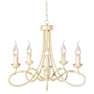 ELSTEAD OLIVIA OV5 IVORY/GOLD 5Lt Chandelier/Semi-Flush