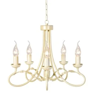 ELSTEAD OLIVIA OV5 IVORY/GOLD 5Lt Chandelier/Semi-Flush
