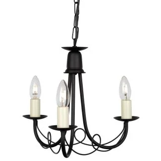ELSTEAD MINSTER MN3 BLACK 3Lt Chandelier/Semi-Flush