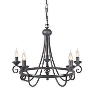 ELSTEAD HARLECH HR5 BLACK 5Lt Chandelier