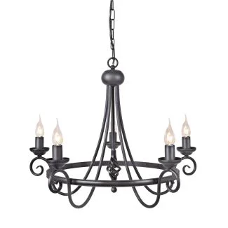 ELSTEAD HARLECH HR5 BLACK 5Lt Chandelier