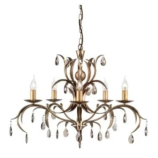 ELSTEAD LILY LL5 ANT BRZ 5Lt Chandelier/Semi-Flush