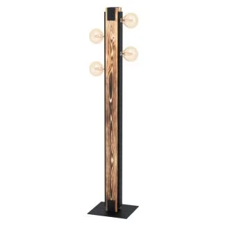 EGLO 43471 LAMPA LAYHAM OPRAWA PODŁOGOWA STL/4 SCHWARZ/HOLZ GEFLÄMMT LAYHAM