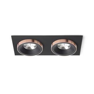 RENDL R13259 SHARM SQ II wpuszczana czarna/czarna miedź 230V LED 2x10W 24° 3000K