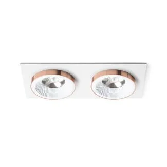 RENDL R13255 SHARM SQ II wpuszczana biaĆa miedĆș 230V LED 2x10W 24° 3000K