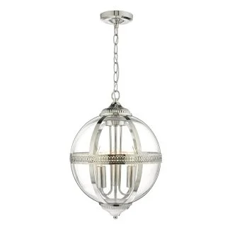 DAR VAN0338 VANESSA 3LT PENDANT POL NICKEL/ CLEAR