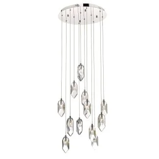 DAR CRY1250 CRYSTAL 12LT CLUSTER PENDANT ROCK CRYSTAL POL CHR LED