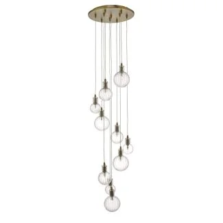 DAR DIT2342 DITA 10LT PENDANT WARM BRASS CW GLS