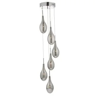 DAR SET6410 SETA 6LT CLUSTER PENDANT POL CHR/ SMOKED