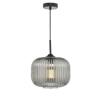 DAR DEM0110 DEMARIUS 1LT PENDANT BLACK SMOKED GLASS
