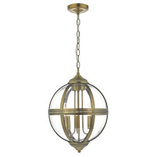 DAR VAN0375 VANESSA 3LT PENDANT ANT BRASS / CLEAR