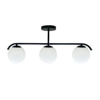 Candellux 33-35417 AMADEO lampa sufitowa czarny 3x40W E14 klosz biały
