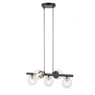 SIGMA 40791 AVOLA lampa wisząca kulki 5 czarne/transparentne