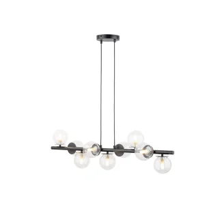 SIGMA 40793 AVOLA Lampa wisząca kulki 9 czarne/transparentne