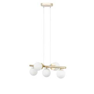 SIGMA 40795 AVOLA lampa wisząca 5 złoty/biały