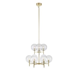 MARKSLOJD 107920 CROWN lampa wisząca 9L Złoty Szczotkowany/Przeźroczysty