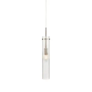 MARKSLOJD 108112 TUBO lampa wisząca 1L Stal/Przezroczysty