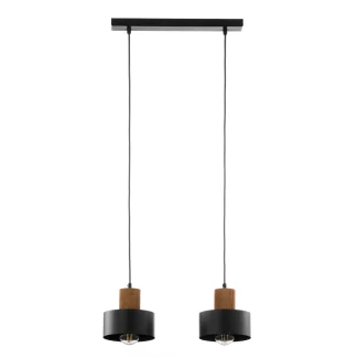 SIGMA 41861 RIF wood 2 lampa wisząca czarny/jasny brązowy