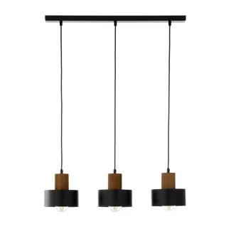 SIGMA 41862 RIF wood 3 lampa wisząca czarny/jasny brązowy