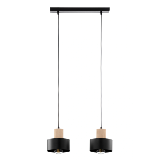 SIGMA 41866 RIF wood 2 lampa wisząca czarny/drewno naturalne
