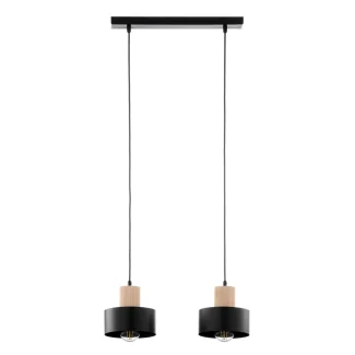 SIGMA 41866 RIF wood 2 lampa wisząca czarny/drewno naturalne