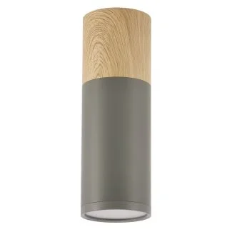 CANDELLUX 2284286 TUBA LAMPA SUFITOWA 1X15W GU10 6,8/20 SZARY+DREWNO