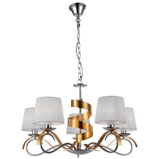 CANDELLUX 35-23445 DENIS ZWIS 5X40W E14 CHROM/ZŁOTY